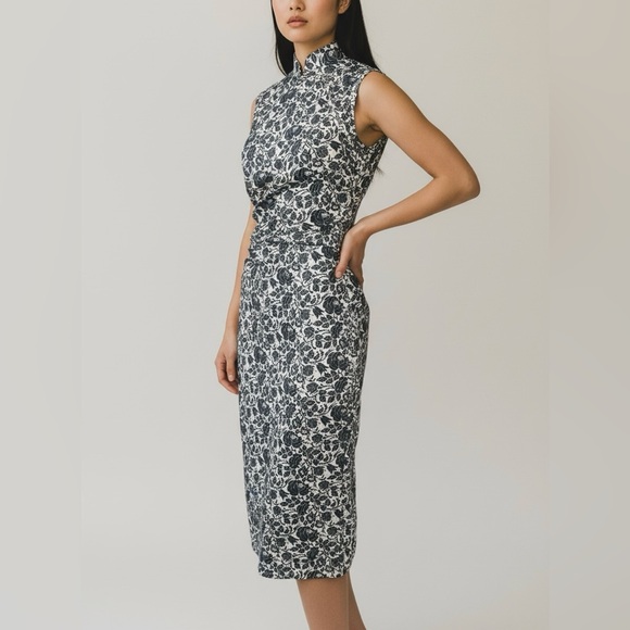 Prada Dresses & Skirts - Prada Cheongsam Silk Floral Fitted Dress Women 40 US 4